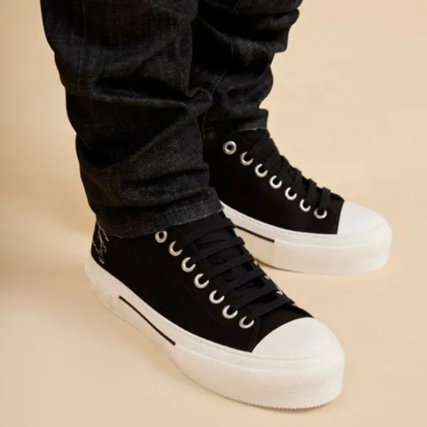 Giày Sneaker Nam Burberry Black Canvas With Logo Printed 80718551 Màu Đen Size 41 - Giày - Vua Hàng Hiệu