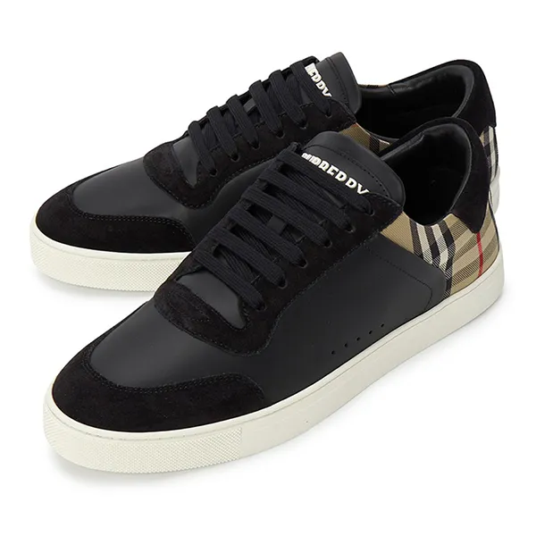 Giày Sneaker Nam Burberry Leather Suede Check 8070818 Phối Màu Size 39