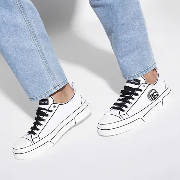 Giày Sneaker Nam Dolce & Gabbana D&G Canvas Portofino Light Sneakers CS1888 Màu Trắng Size 6.5