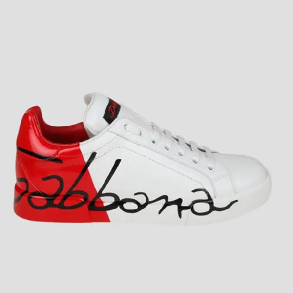 Giày Sneaker Nam Dolce & Gabbana D&G White Red Portofino CS1520 AI0531 HR821 Màu Trắng Đỏ Size 40.5