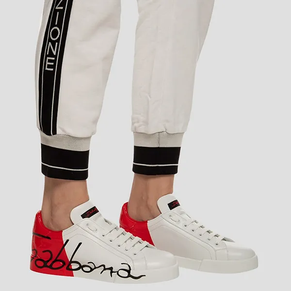 Giày Sneaker Nam Dolce & Gabbana D&G White Red Portofino CS1520 AI0531 HR821 Màu Trắng Đỏ Size 40.5