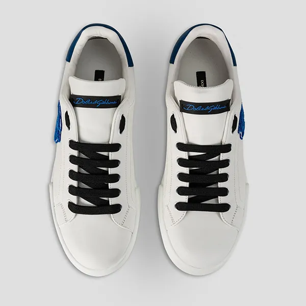 Giày Sneaker Nam Dolce & Gabbana D&G White With DG Logo Embroidered CS1558 AH504 89951 Màu Trắng Size 40