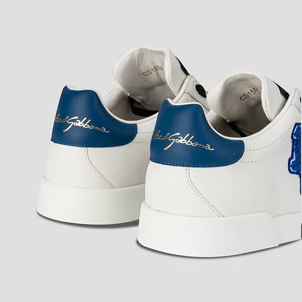 Giày Sneaker Nam Dolce & Gabbana D&G White With DG Logo Embroidered CS1558 AH504 89951 Màu Trắng Size 40