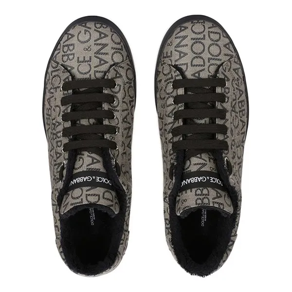 Giày Sneaker Nam Dolce & Gabbana D&G Logo Jacquard CS1772 Màu Nâu Size 6