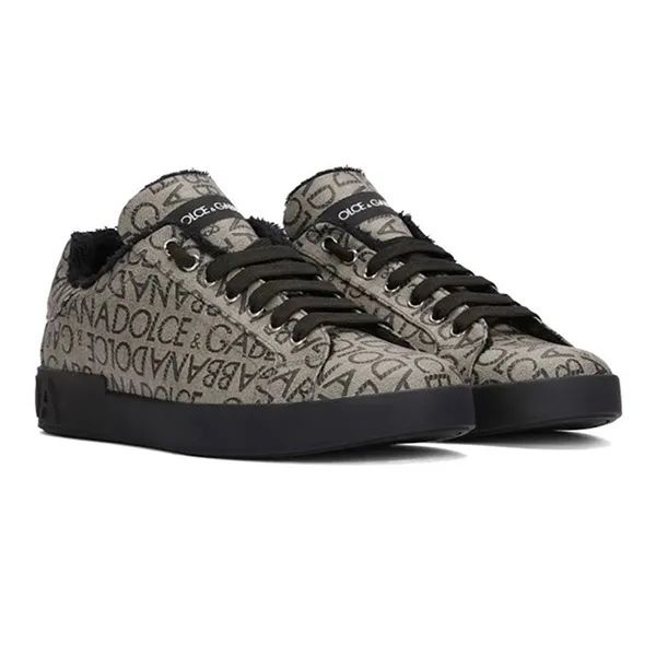 Giày Sneaker Nam Dolce & Gabbana D&G Logo Jacquard CS1772 Màu Nâu Size 6