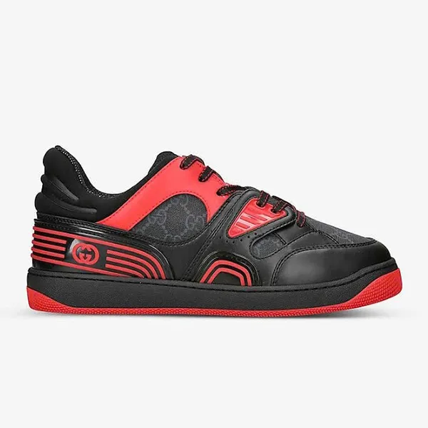 Giày Sneaker Nam Gucci Basket Black Red 724004 Màu Đen Phối Đỏ Size 6,5