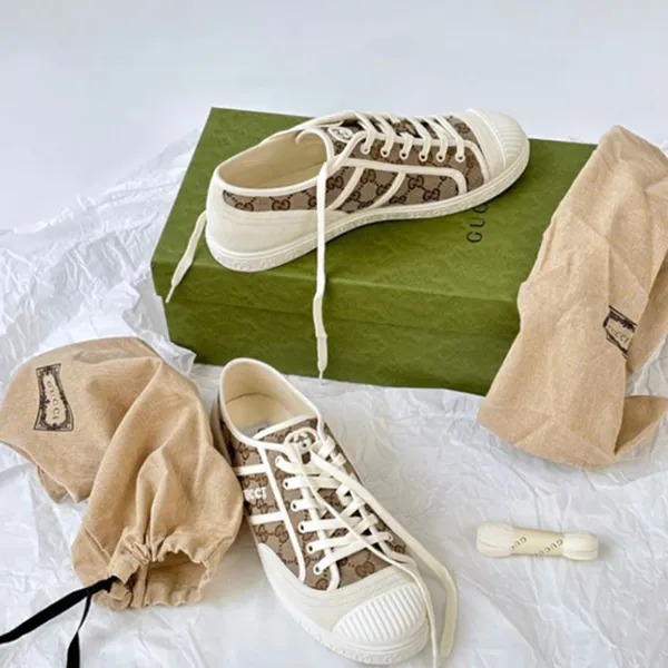 Giày Sneaker Nam Gucci GG Canvas In Beige Ebony 759055 FAC19 9756 Màu Be Trắng Size 6