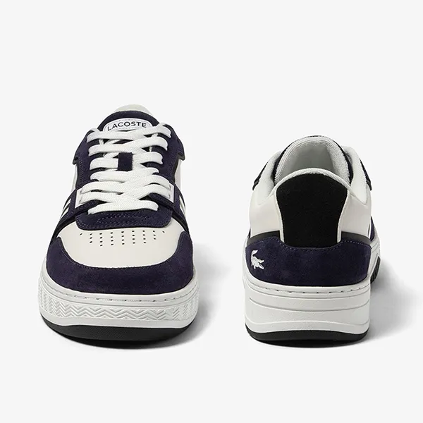 Giày Sneaker Nam Lacoste Leather White/Navy RZ4036 L001 Màu Xanh Trắng Size 40.5