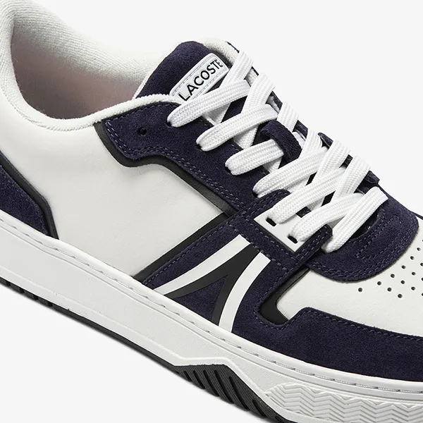 Giày Sneaker Nam Lacoste Leather White/Navy RZ4036 L001 Màu Xanh Trắng Size 40.5