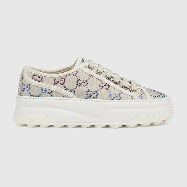 Giày Sneaker Nữ Gucci GG Monogram In Off White Canvas 771645 FABH3 9179 Màu Kem Size 36