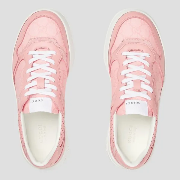Giày Sneaker Nữ Gucci Pink 50mm Chunky B Leather 700775 AAB3I 5863 Màu Hồng Size 35.5