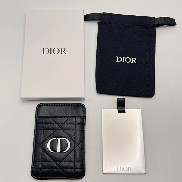 Gương Mini Nữ Dior Beauty Mirror And Card Holder Màu Bạc/Đen
