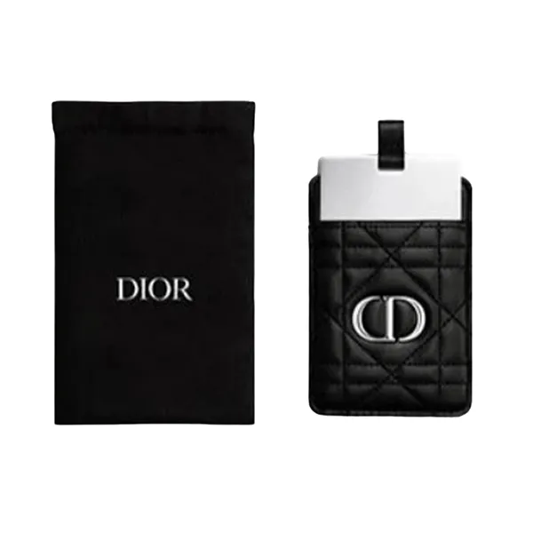 Gương Mini Nữ Dior Beauty Mirror And Card Holder Màu Bạc/Đen