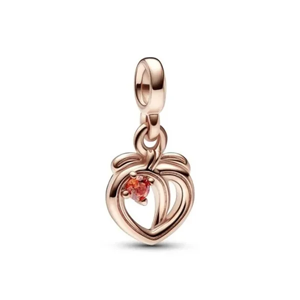 Hạt Vòng Charm Nữ Pandora ME Mini Pendant With A Playful Peach 781212C01 Màu Vàng Hồng