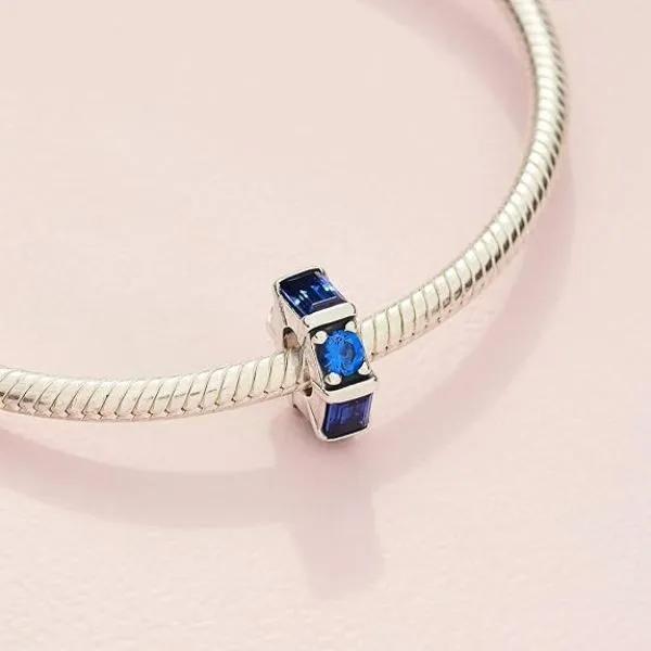 Hạt Vòng Charm Pandora Blue Ice Cube Spacer Charm 797529NSBL Màu Xanh Navy