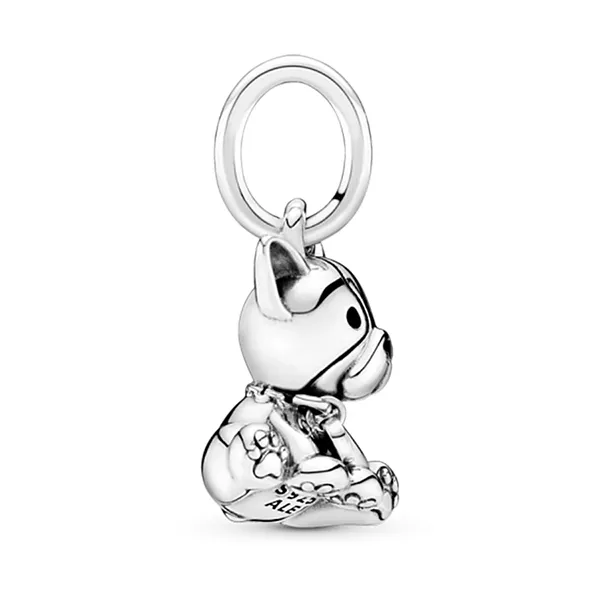 Hạt Vòng Charm Pandora Bulldog Puppy Dangle 798008EN16 Màu Bạc