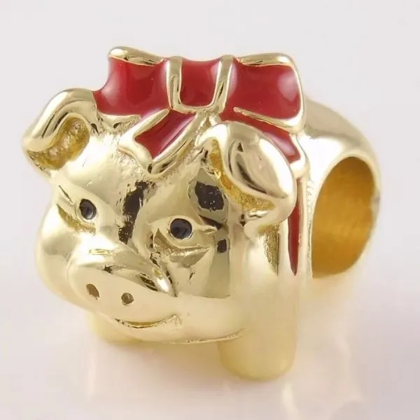 Hạt Vòng Charm Pandora Shine Piggy Bank Charm 767815ENMX Màu Vàng Gold - Trang sức - Vua Hàng Hiệu