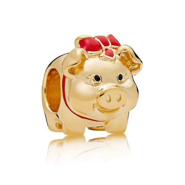 Hạt Vòng Charm Pandora Shine Piggy Bank Charm 767815ENMX Màu Vàng Gold - Trang sức - Vua Hàng Hiệu