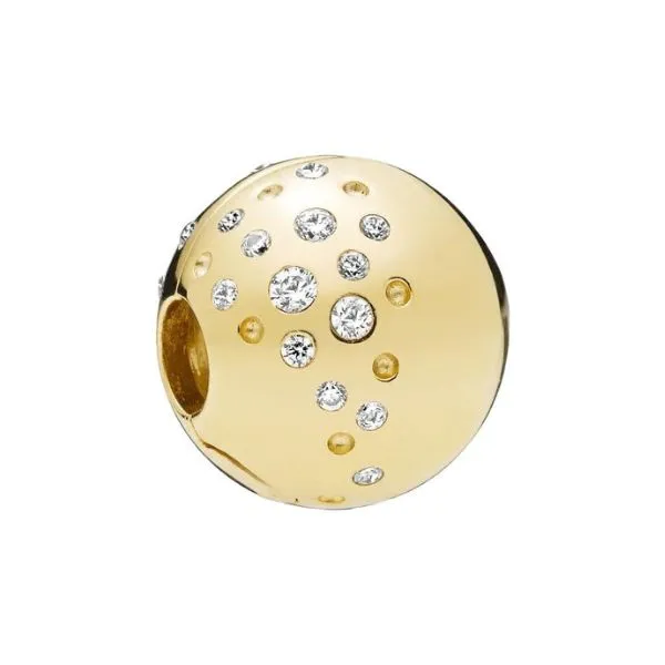 Hạt Vòng Charm Pandora Shine Scattered Sparkle Clip 767900CZ Màu Vàng Gold