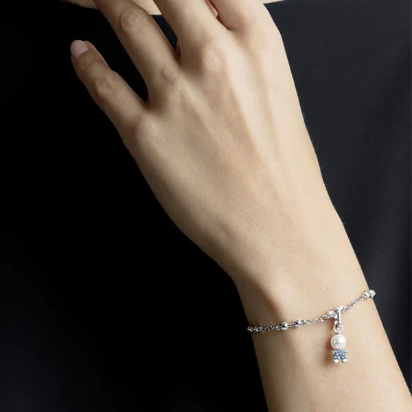 Hạt Vòng Charm Swarovski Remix Collection Boy Charm 5468566 Aqua Màu Bạc Phối Xanh - Trang sức - Vua Hàng Hiệu