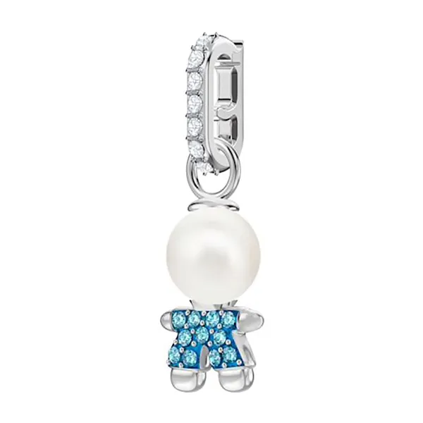 Hạt Vòng Charm Swarovski Remix Collection Boy Charm 5468566 Aqua Màu Bạc Phối Xanh - Trang sức - Vua Hàng Hiệu