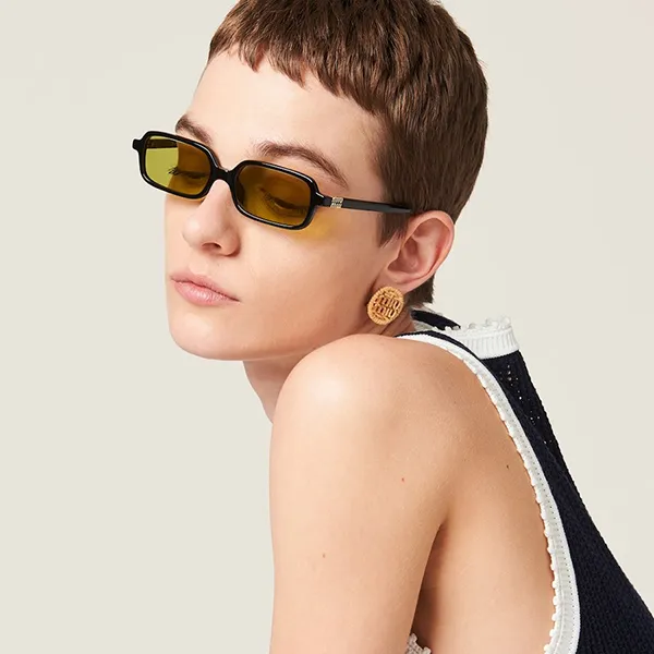 Kính Mát Nữ Miu Miu Regard Sunglasses SMU11Z_E16K_FE07O_C_051 Màu Vàng/Đen - Kính mắt - Vua Hàng Hiệu