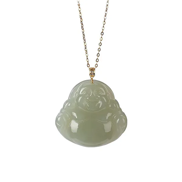 Mặt Dây Chuyền Nữ Lili Jewelry Đá Ngọc Bích Nữ Hình Phật Di Lặc LILI_452639 Màu Xanh Nhạt - Trang sức - Vua Hàng Hiệu