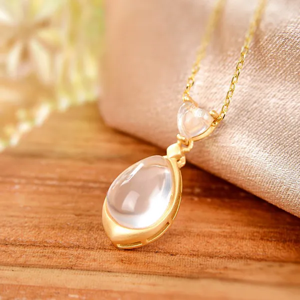 Mặt Dây Chuyền Nữ Lili Jewelry Pha Lê Trắng Hình Giọt Nước LILI_929931 Màu Vàng Trắng