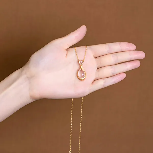 Mặt Dây Chuyền Nữ Lili Jewelry Pha Lê Trắng Hình Giọt Nước LILI_929931 Màu Vàng Trắng