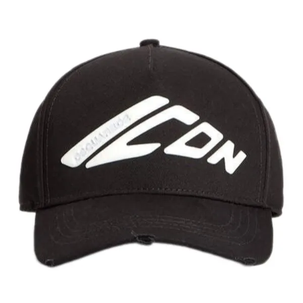 Mũ DSquared2 Icon Cotton Cap BCM084005C00001M063 Màu Trắng Đen