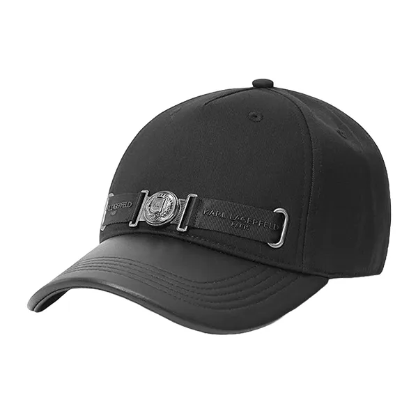 Mũ Karl Lagerfeld Paris Leather Brim Metal Logo Crest Cap Màu Đen