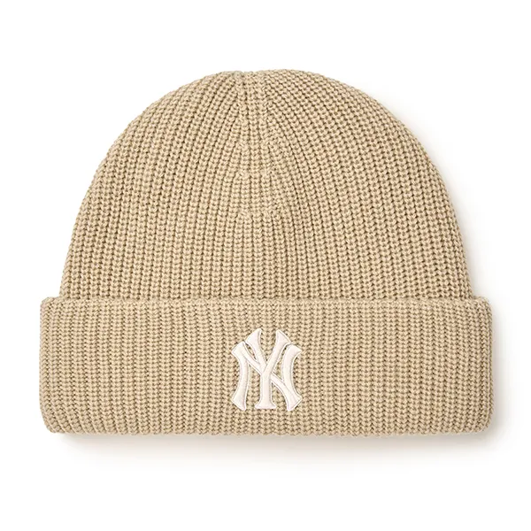 Mũ Len MLB Jelly Mead Beanie New York Yankees 3ABNBM246-50SAS Màu Vàng Cát - Mũ nón - Vua Hàng Hiệu