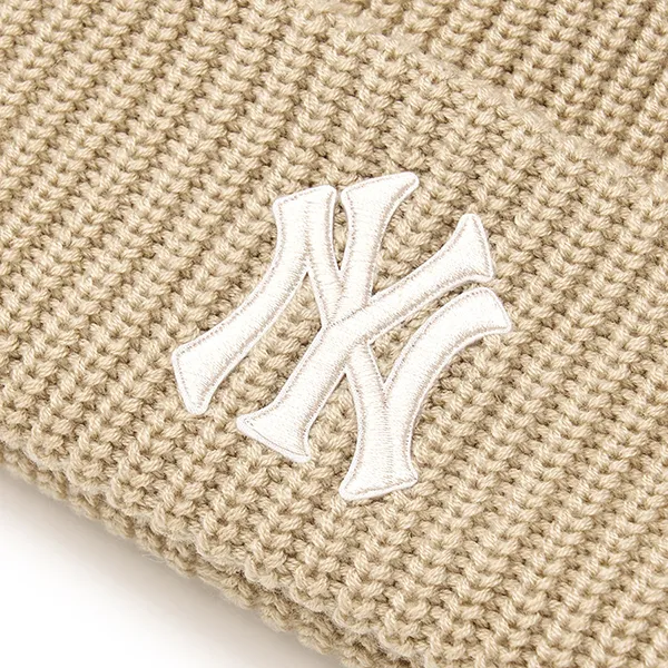 Mũ Len MLB Jelly Mead Beanie New York Yankees 3ABNBM246-50SAS Màu Vàng Cát - Mũ nón - Vua Hàng Hiệu