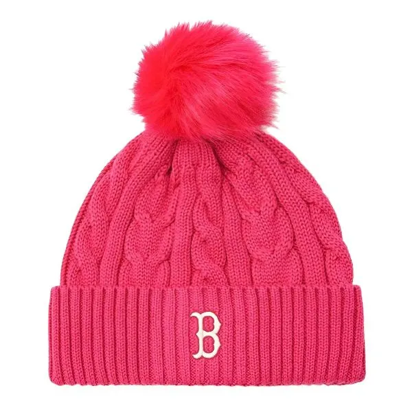Mũ MLB Basic Pom Pom Mid Beanie Boston Red Sox 3ABNVM346-43PKD Màu Hồng Đậm