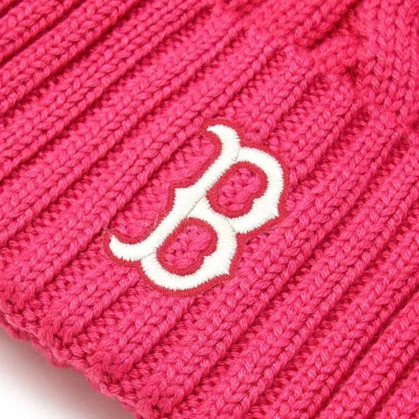 Mũ MLB Basic Pom Pom Mid Beanie Boston Red Sox 3ABNVM346-43PKD Màu Hồng Đậm