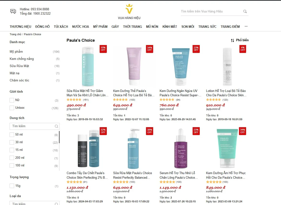 Mua Paula's Choice chính hãng tại Vua Hàng Hiệu 