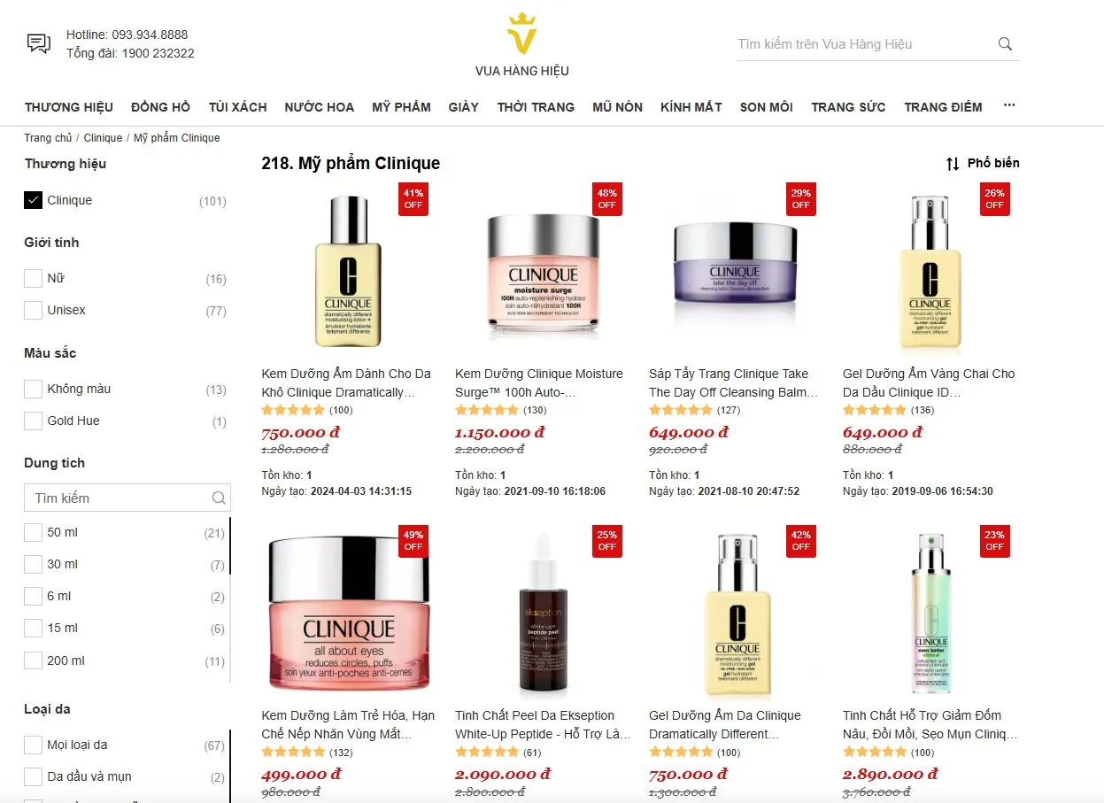 Mua mỹ phẩm Clinique chính hãng
