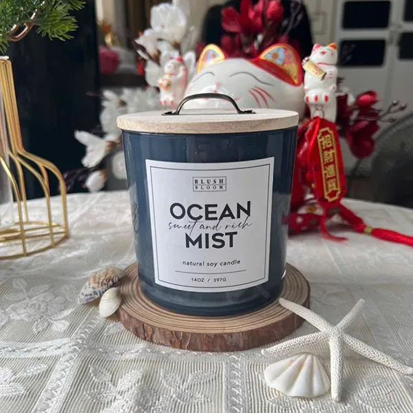 Nến Thơm Blush Bloom Ocean Mist Natural Soy Candle 397g - Nến thơm - Vua Hàng Hiệu