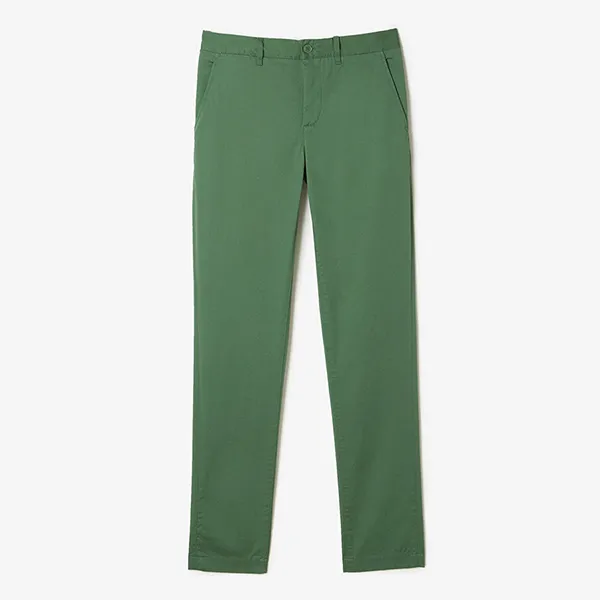 Quần Dài Nam Lacoste Classic Slim Fit Stretch Cotton Trousers HH2661 KX5 Màu Xanh Lá Size 30
