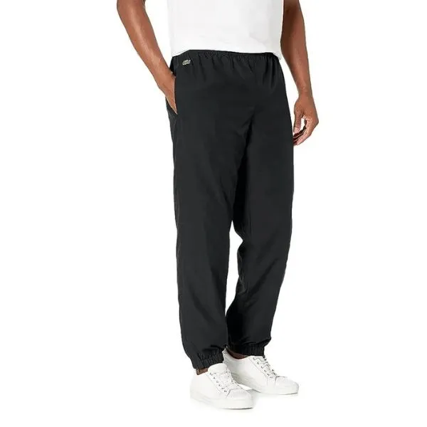Quần Dài Nam Lacoste Men's Sport Tennis Trackpants In Diamond Weave Taffeta XH120T - 031 Màu Đen Size 4