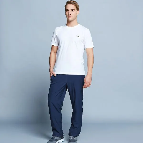 Quần Dài Nam Lacoste Men's Sport Tennis Trackpants İn Diamond Weave Taffeta XH120T - 166 Màu Xanh Navy Size 2