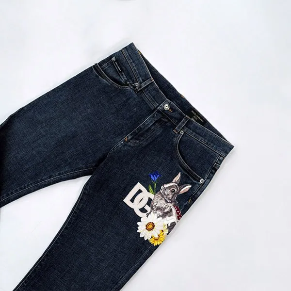 Quần Jean Dolce & Gabbana D&G Blue Denim With Logo Embroidered I4160M G8IT3 S9001 Màu Xanh Size 46 - Thời trang - Vua Hàng Hiệu
