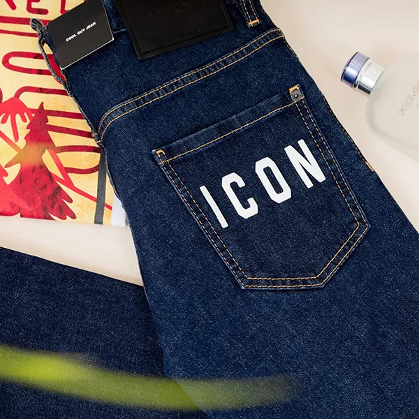 Quần Jean Nam Dsquared2 Blue Denim With Icon Logo Printed Cool Guy Fit S79LA0019 S30595 Màu Xanh Denim Size 44