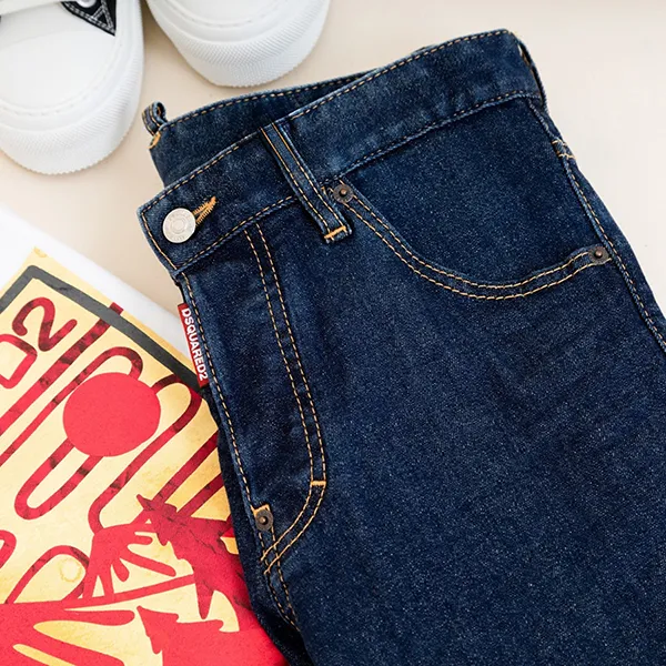 Quần Jean Nam Dsquared2 Blue Denim With Icon Logo Printed Cool Guy Fit S79LA0019 S30595 Màu Xanh Denim Size 44