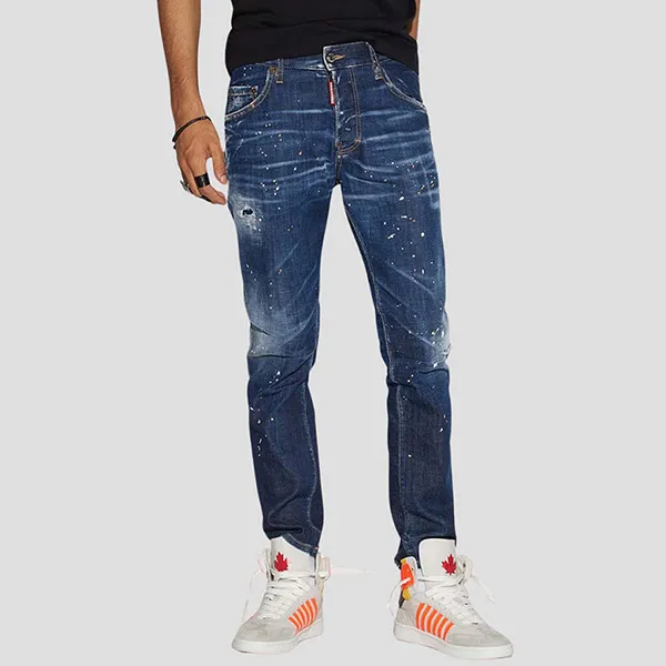 Quần Jean Nam Dsquared2 Blue Denim Wash Skater Fit S74LB1274 S30342 470 Màu Xanh Size 48