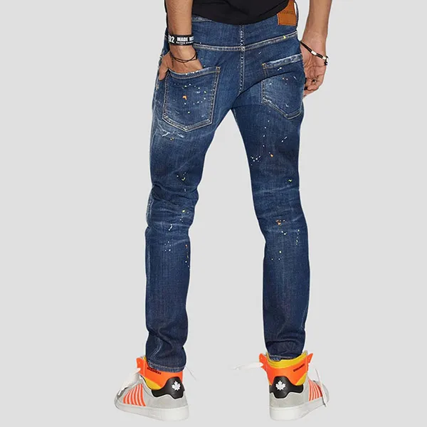 Quần Jean Nam Dsquared2 Blue Denim Wash Skater Fit S74LB1274 S30342 470 Màu Xanh Size 48
