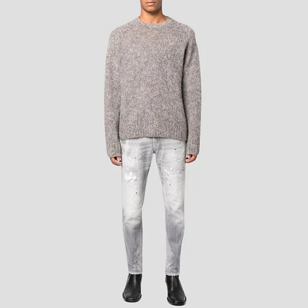 Quần Jean Nam Dsquared2 Grey Denim Wash Skater Fit S74LB1244 S30260 852 Màu Xám Size 44