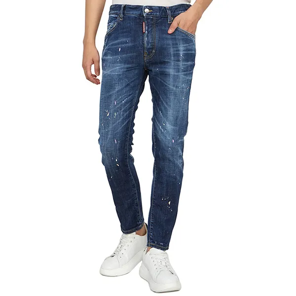 Quần Jean Nam Dsquared2 Wash Skater Fit S71LB1412 S30872 470N Màu Xanh Đậm Size 44