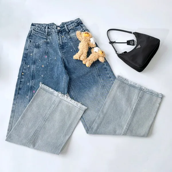 Quần Jean Nữ 13 De Marzo Denim Wash In Dark Blue Luminous Star Bear FR24C095 400-301 Màu Xanh Size M