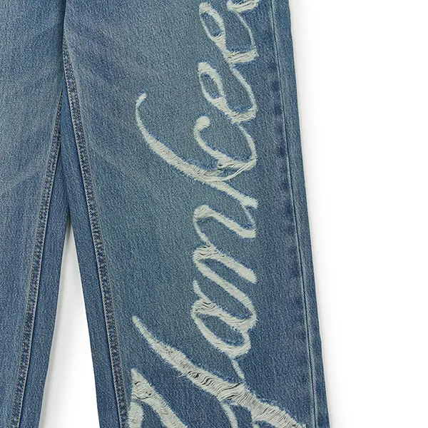 Quần Jean Nữ MLB Hannam Vintage Lettering Wide New York Yankees 3FDPB2044-50INS Màu Xanh Nhạt Size M - Thời trang - Vua Hàng Hiệu